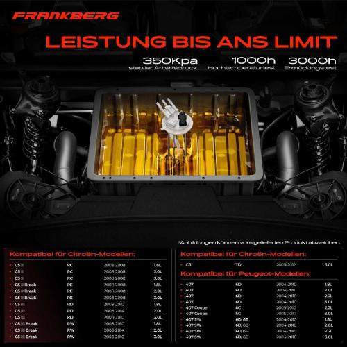 Frankberg 1x Kraftstoffpumpe für Citroën C5 II Break III C6 Peugeot 407 Coupe SW 1.8L 2.0L 3.0L 2.2L 2004-2014 Bild Frankberg 1x Kraftstoffpumpe für Citroën C5 II Break III C6 Peugeot 407 Coupe SW 1.8L 2.0L 3.0L 2.2L 2004-2014