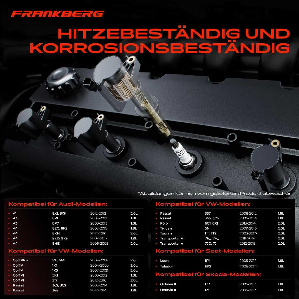 4x Zündmodul Zündspule für VW Golf Plus V Variant VI Polo Passat Sharan Tiguan Touareg Touran Transporter Bus