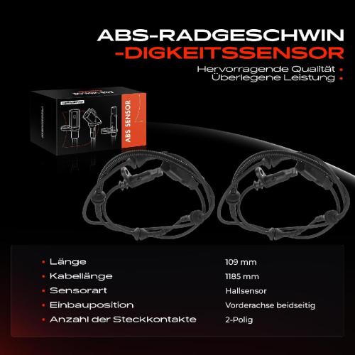 Frankberg 2x ABS Sensor Vorderachse beidseitig f r Citro n C5 III Break C6 Peugeot 407 Coupe SW 508 I Kasten/Kombi Bild Frankberg 2x ABS Sensor Vorderachse beidseitig f r Citro n C5 III Break C6 Peugeot 407 Coupe SW 508 I Kasten/Kombi