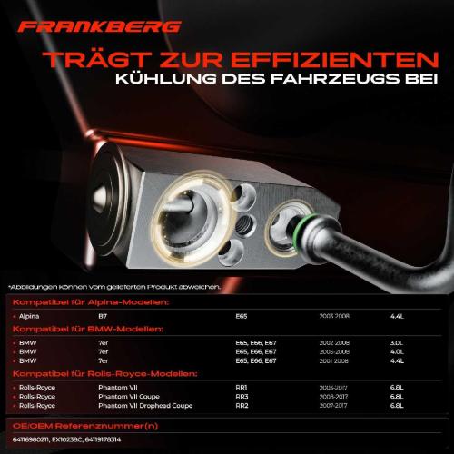 1x Expansionsventil Klimaanlage für BMW 7er E65 E66 E67 Alpina B7 Rolls-Royce Phantom VII Bild 1x Expansionsventil Klimaanlage für BMW 7er E65 E66 E67 Alpina B7 Rolls-Royce Phantom VII