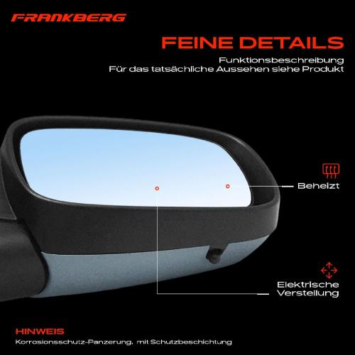 Frankberg 1x Außenspiegel Rechts für Renault Clio III Grandtour BR0/1 CR0/1 KR0/1 2005-2014 Bild Frankberg 1x Außenspiegel Rechts für Renault Clio III Grandtour BR0/1 CR0/1 KR0/1 2005-2014