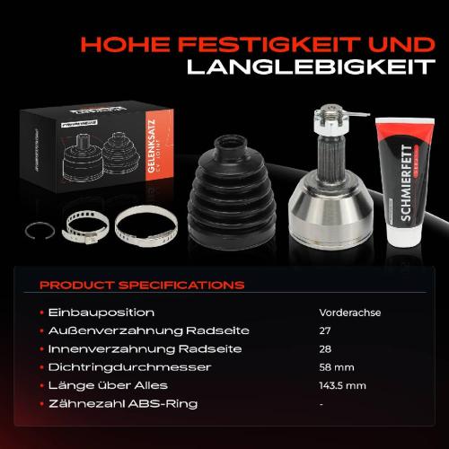 1x Antriebswelle Gelenksatz Vorderachse für Citroën C8 Peugeot 807 Lancia Phedra 179 Fiat Bild 1x Antriebswelle Gelenksatz Vorderachse für Citroën C8 Peugeot 807 Lancia Phedra 179 Fiat