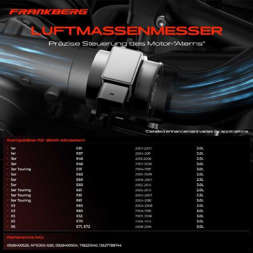 1x Luftmassenmesser für BMW E81 E87 E46 E90 E92 E93 E46 E91 E60 E61 E65 E66 E67 E83 E53 E70 E71 E72 Bild 1x Luftmassenmesser für BMW E81 E87 E46 E90 E92 E93 E46 E91 E60 E61 E65 E66 E67 E83 E53 E70 E71 E72