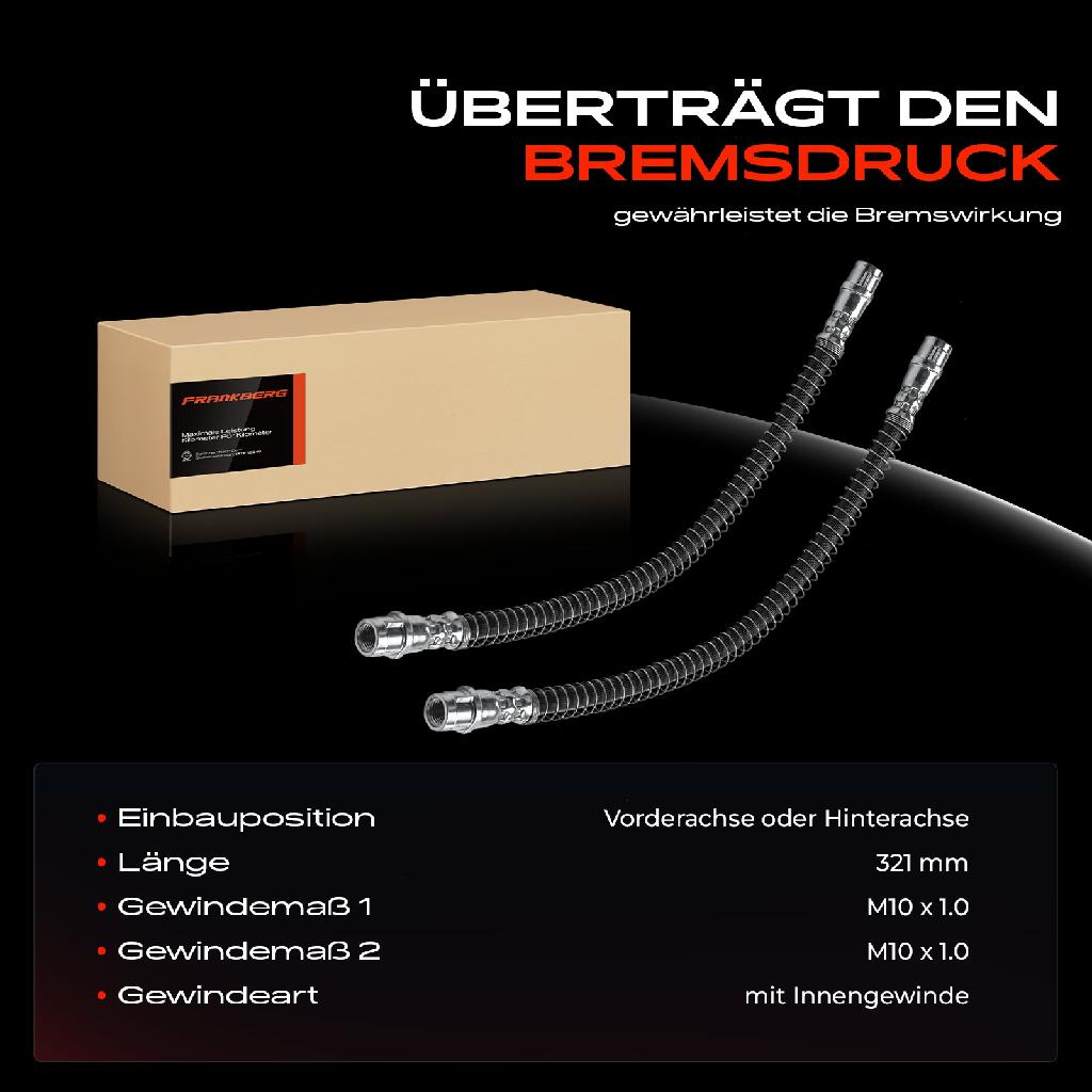 2x Bremsschlauch Bremsschläuche Vorne oder Hinten für Porsche 911 991 Boxster 981 Panamera 970