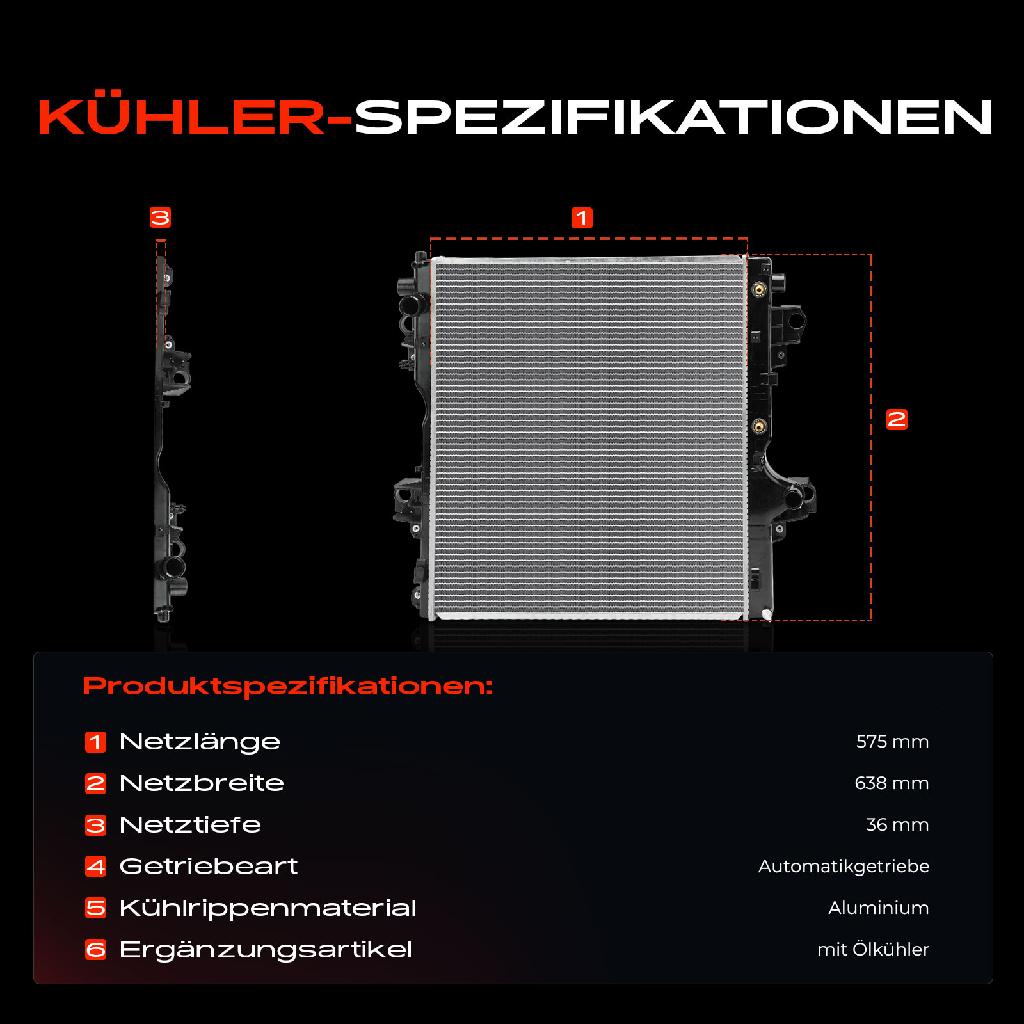 1x Kühler Wasserkühler Motorkühler für Toyota Land Cruiser Prado J15 2.8L Bj ab 2015