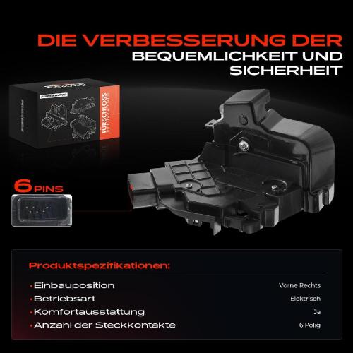 Frankberg 1x Türschloss Vorne Rechts für Ford C-Max Focus II Stufenheck Turnier 1.6L 1.8L 2.0L 1.4L 2003-2012 Bild Frankberg 1x Türschloss Vorne Rechts für Ford C-Max Focus II Stufenheck Turnier 1.6L 1.8L 2.0L 1.4L 2003-2012