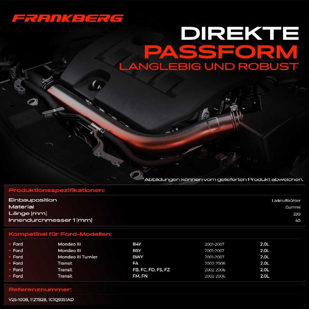 1x Kühlerschlauch Turboschlauch für Ford Mondeo III Stufenheck Turnier Transit Bus Kasten Pritsche/Fahrgestell