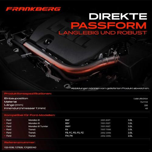 Frankberg 1x Kühlerschlauch Turboschlauch für Ford Mondeo III Stufenheck Turnier Transit Bus Kasten Pritsche/Fahrgestell Bild Frankberg 1x Kühlerschlauch Turboschlauch für Ford Mondeo III Stufenheck Turnier Transit Bus Kasten Pritsche/Fahrgestell