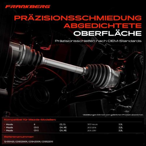 Frankberg 1x Antriebswelle Gelenksatz Vorderachse für Mazda 6 Kombi Stufenheck GJ GL CX-5 Bild Frankberg 1x Antriebswelle Gelenksatz Vorderachse für Mazda 6 Kombi Stufenheck GJ GL CX-5