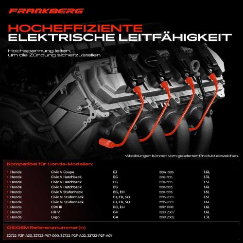 4x Zündleitungssatz Zündkabel für Honda Accord VI CH CL CRX III Civic V/VI HR-V Bild 4x Zündleitungssatz Zündkabel für Honda Accord VI CH CL CRX III Civic V/VI HR-V