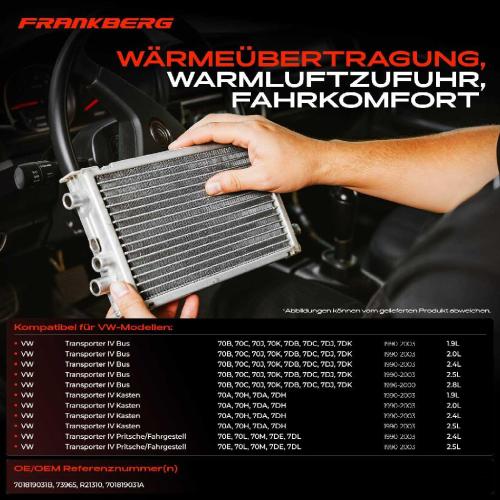 1x Wärmetauscher Innenraumheizung für VW Transporter 4 Kasten Pritsche/Fahrgestell Bild 1x Wärmetauscher Innenraumheizung für VW Transporter 4 Kasten Pritsche/Fahrgestell