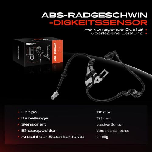 1x ABS Sensor Vorderachse rechts für Lexus GS S16 SC Cabriolet UZZ40 3.0L 4.0L 4.3L 1997-2010 Bild 1x ABS Sensor Vorderachse rechts für Lexus GS S16 SC Cabriolet UZZ40 3.0L 4.0L 4.3L 1997-2010