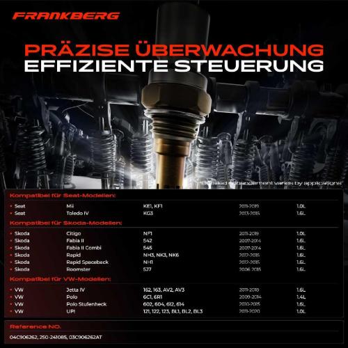 Frankberg 1x Lambdasonde Regelsonde Vor Katalysator für VW Polo Stufenheck Jetta IV UP! Skoda Roomster Rapid Seat Bild Frankberg 1x Lambdasonde Regelsonde Vor Katalysator für VW Polo Stufenheck Jetta IV UP! Skoda Roomster Rapid Seat