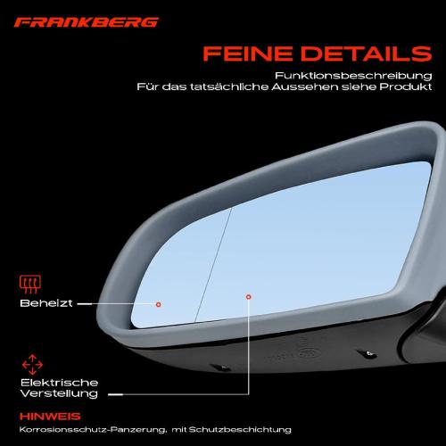 Frankberg 1x Außenspiegel Links für Audi A3 8P1 1.4L 1.6L 1.8L 1.9L 2.0L 3.2L 2003-2012 Bild Frankberg 1x Außenspiegel Links für Audi A3 8P1 1.4L 1.6L 1.8L 1.9L 2.0L 3.2L 2003-2012