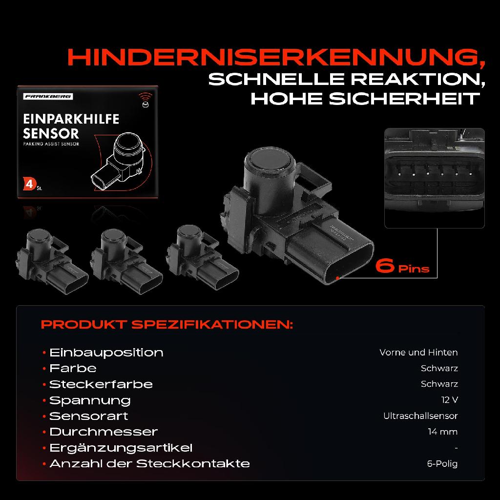 4x Parksensor PDC Sensor Vorne und Hinten für Lexus RX 350 450h Toyota Camry Aurion