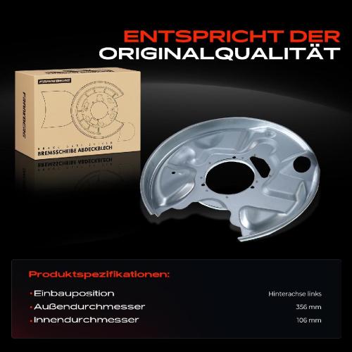 Frankberg 1x Ankerblech Bremsscheibe Hinterachse Links für Mercedes-Benz W202 A208 W210 R129 R170 Bild Frankberg 1x Ankerblech Bremsscheibe Hinterachse Links für Mercedes-Benz W202 A208 W210 R129 R170