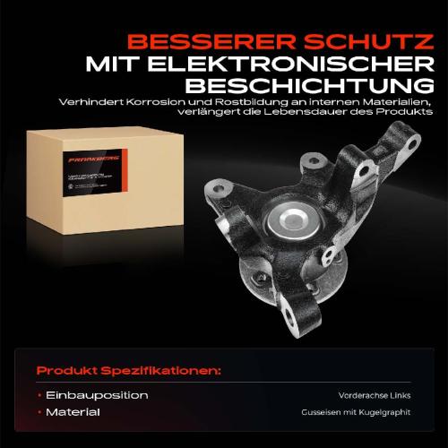 1x Achsschenkel Radlagergehäuse Komplett Vorderachse Links für Mercedes-Benz V-Klasse Vito Mixto (Double Cabin) W447 Bild 1x Achsschenkel Radlagergehäuse Komplett Vorderachse Links für Mercedes-Benz V-Klasse Vito Mixto (Double Cabin) W447