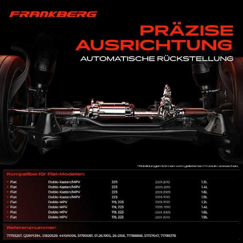 Frankberg 1x Lenkgetriebe Servolenkgetriebe für Fiat Doblo MPV 119 223 1.2-1.9L Bild Frankberg 1x Lenkgetriebe Servolenkgetriebe für Fiat Doblo MPV 119 223 1.2-1.9L