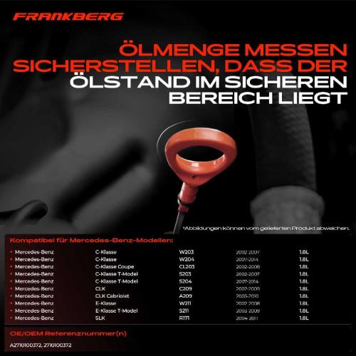 Frankberg 1x Ölmessstab Ölpeilstab Ölstab für Mercedes-Benz W203 W204 CL203 C209 W211 S211 Bild Frankberg 1x Ölmessstab Ölpeilstab Ölstab für Mercedes-Benz W203 W204 CL203 C209 W211 S211