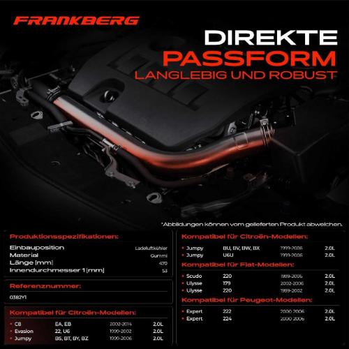 Frankberg 1x Kühlerschlauch Turboschlauch für Citroën C8 Evasion MPV Jumpy Kasten Pritsche/Fahrgestell Fiat Peugeot Bild Frankberg 1x Kühlerschlauch Turboschlauch für Citroën C8 Evasion MPV Jumpy Kasten Pritsche/Fahrgestell Fiat Peugeot