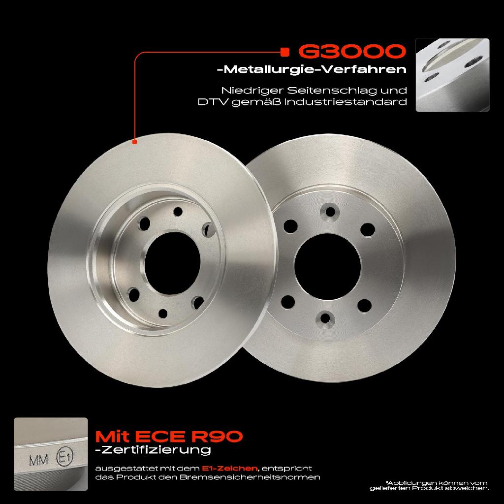 2x Bremsscheiben Vorderachse für Renault Rapid Kasten/MPV Super 5 Twingo I 1985-1998