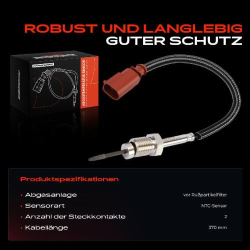 Frankberg 1x Abgastemperatursensor für VW Caddy California V Camper V Kasten/MPV Bild Frankberg 1x Abgastemperatursensor für VW Caddy California V Camper V Kasten/MPV