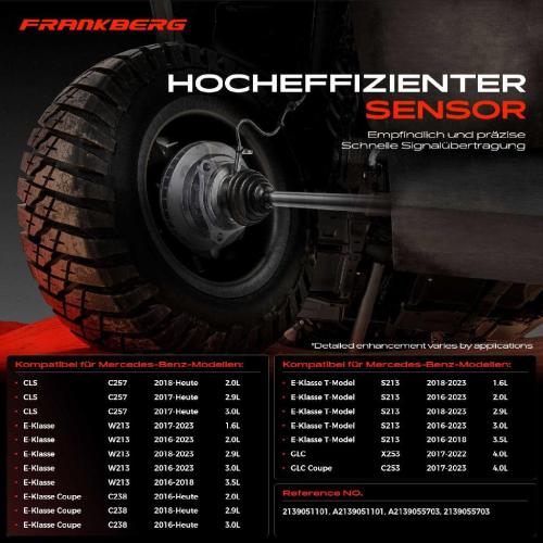 Frankberg 2x ABS Sensor Hinterachse beidseitig für Mercedes-Benz C-Klasse Cabriolet A205 C-Klasse Coupe C205 CLS C257 Bild Frankberg 2x ABS Sensor Hinterachse beidseitig für Mercedes-Benz C-Klasse Cabriolet A205 C-Klasse Coupe C205 CLS C257