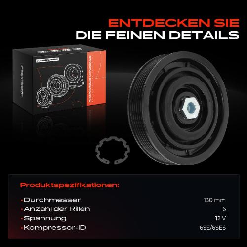 1x Magnetkupplung Klimakompressor für Audi A4 8K 8W A5 8T F5 A6 4A 4F 4G A7 A8 Q5 Bild 1x Magnetkupplung Klimakompressor für Audi A4 8K 8W A5 8T F5 A6 4A 4F 4G A7 A8 Q5