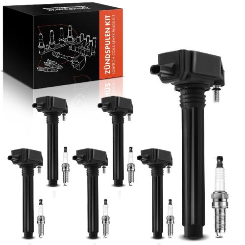 6x Zündspule Zündkerze für Dodge Challenger Coupe Durango WD Jeep Grand Cherokee IV WK WK2 Wrangler III JK Bild 6x Zündspule Zündkerze für Dodge Challenger Coupe Durango WD Jeep Grand Cherokee IV WK WK2 Wrangler III JK