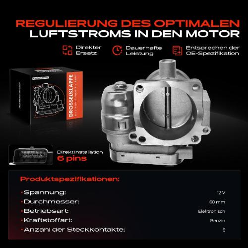 Frankberg 1x Drosselklappe Drosselklappenstutzen für Peugeot 407 SW 6E 6D 6C 607 9D 9U 2.2L Bild Frankberg 1x Drosselklappe Drosselklappenstutzen für Peugeot 407 SW 6E 6D 6C 607 9D 9U 2.2L
