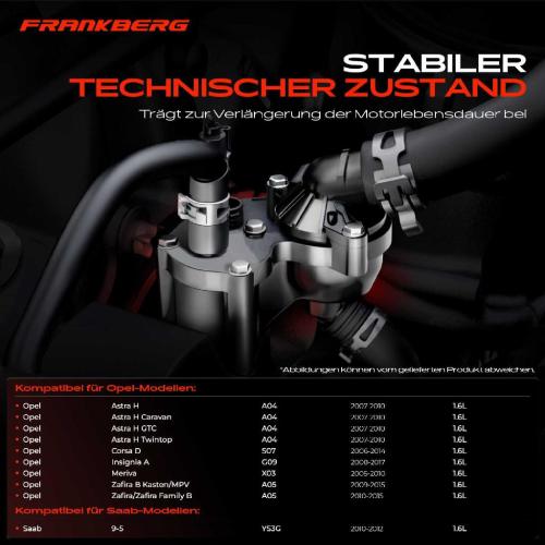 Frankberg 1x Thermostat Kühlmittel für Opel Astra H Corsa D Insignia A Saab 2005-2017 Bild Frankberg 1x Thermostat Kühlmittel für Opel Astra H Corsa D Insignia A Saab 2005-2017