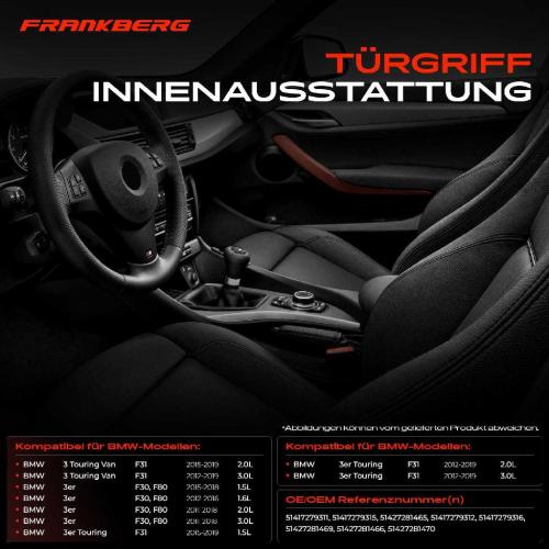 4x Türgriff Innenausstattung Beidseitig für BMW 3er F30 F80 3 Touring Van F31 Bild 4x Türgriff Innenausstattung Beidseitig für BMW 3er F30 F80 3 Touring Van F31