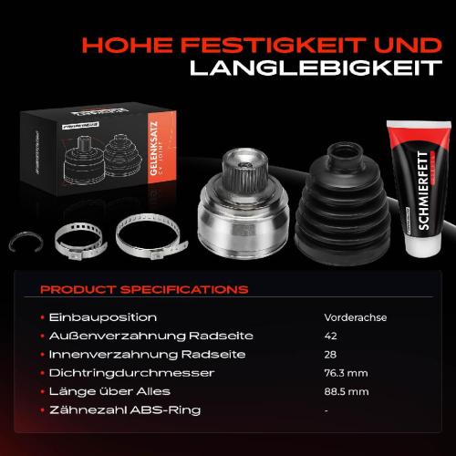 1x Antriebswelle Gelenksatz Vorderachse für Audi A4 8K2 8K5 A5 8T 8F A6 4G A7 A8 Q5 8RB Bild 1x Antriebswelle Gelenksatz Vorderachse für Audi A4 8K2 8K5 A5 8T 8F A6 4G A7 A8 Q5 8RB