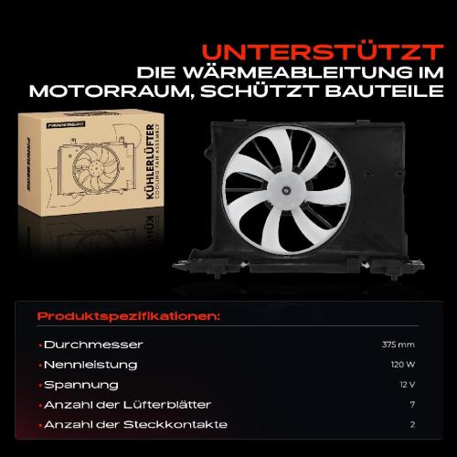1x Motorkühller Einfachlüfter mit Kühlerlüfterrahmen Toyota Corolla Stufenheck Auris 2006-2018 Bild 1x Motorkühller Einfachlüfter mit Kühlerlüfterrahmen Toyota Corolla Stufenheck Auris 2006-2018