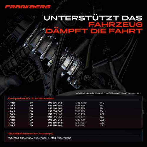 Frankberg 2x Fahrwerksfeder Vorderachse für Audi 80 893 894 1.4L 1.6L 1.8L 1.9L 2.0L 2.2L 2.3L 1986-1991 Bild Frankberg 2x Fahrwerksfeder Vorderachse für Audi 80 893 894 1.4L 1.6L 1.8L 1.9L 2.0L 2.2L 2.3L 1986-1991