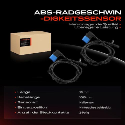2x ABS Sensor Hinten für Mercedes-Benz W176 W242 W246 W245 C117 X117 X156 1.6L 2010-2019 Bild 2x ABS Sensor Hinten für Mercedes-Benz W176 W242 W246 W245 C117 X117 X156 1.6L 2010-2019