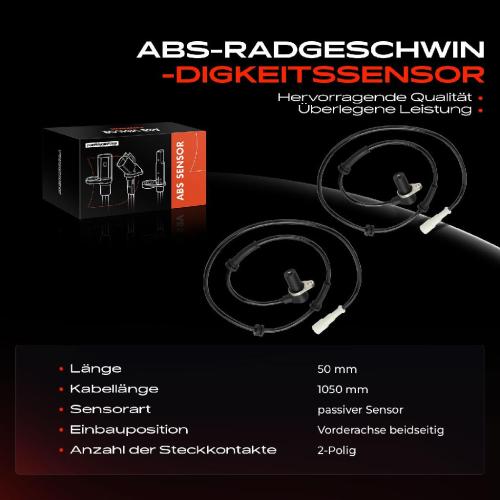 2x ABS Sensor Vorderachse beidseitig für Daewoo Leganza KLAV 2.0L 2.2L 1997-2002 Bild 2x ABS Sensor Vorderachse beidseitig für Daewoo Leganza KLAV 2.0L 2.2L 1997-2002