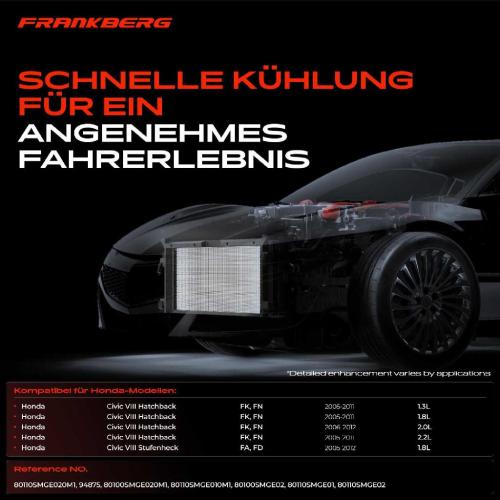 1x Kondensator Klimaanlage für Honda Civic VIII FK FN FA FD 2005-2012 Bild 1x Kondensator Klimaanlage für Honda Civic VIII FK FN FA FD 2005-2012