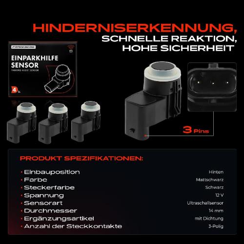 4x Parksensor PDC Sensor Hinten für Skoda Fabia II 542 545 Roomster 5J 1.2L-1.9L 2006-2015 Bild 4x Parksensor PDC Sensor Hinten für Skoda Fabia II 542 545 Roomster 5J 1.2L-1.9L 2006-2015