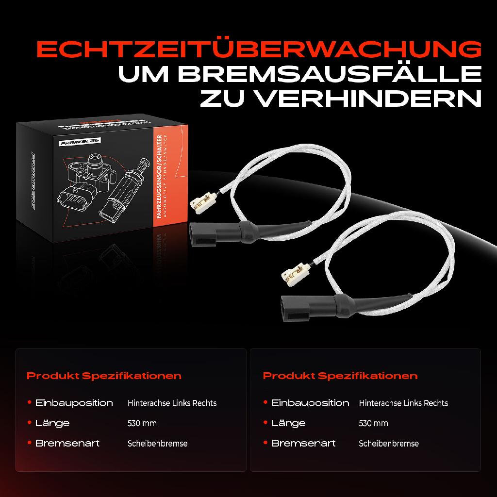 2x Warnkontakt Bremsbelagverschleiß Hinterachse für Ford Transit V363 FB FC 2.0L 2.2L