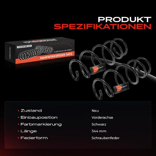 Frankberg 2x Fahrwerksfeder Vorderachse für Citroën C1 II PA PS Peugeot 108 Toyota Aygo B4 Bj ab 2014 Bild Frankberg 2x Fahrwerksfeder Vorderachse für Citroën C1 II PA PS Peugeot 108 Toyota Aygo B4 Bj ab 2014