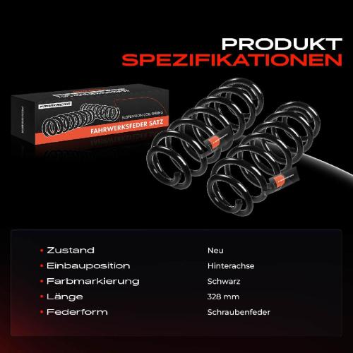 Frankberg 2x Fahrwerksfeder Hinterachse für Audi TT 8J3 3.2L 2006-2010 Bild Frankberg 2x Fahrwerksfeder Hinterachse für Audi TT 8J3 3.2L 2006-2010