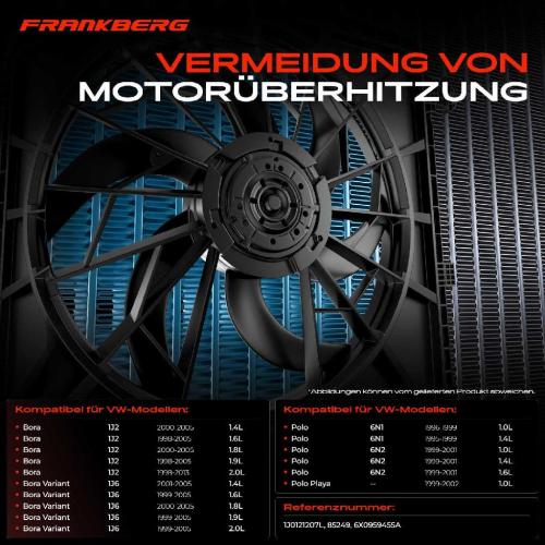 1x Motorkühller Einfachlüfter mit Kühlerlüfterrahmen VW Polo 6N1 6N2 Bora 1J2 1995-2005 Bild 1x Motorkühller Einfachlüfter mit Kühlerlüfterrahmen VW Polo 6N1 6N2 Bora 1J2 1995-2005