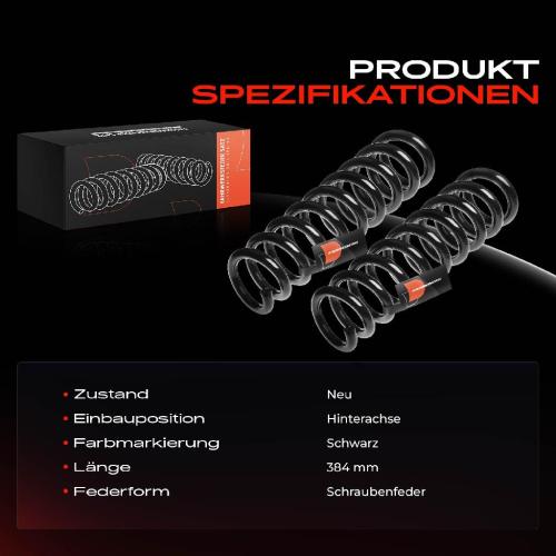 2x Fahrwerksfeder Hinterachse für Mercedes-Benz GLK-Klasse X204 2.1L 3.0L 3.5L 2008-2015 Bild 2x Fahrwerksfeder Hinterachse für Mercedes-Benz GLK-Klasse X204 2.1L 3.0L 3.5L 2008-2015