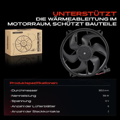 Frankberg 1x Motorkühller Einfachlüfter mit Kühlerlüfterrahmen Citroën C4 DS4 Peugeot 307 Break Bild Frankberg 1x Motorkühller Einfachlüfter mit Kühlerlüfterrahmen Citroën C4 DS4 Peugeot 307 Break