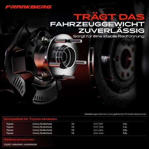 1x Radnabe Radlagersatz Hinterachse Rechts für Toyota Camry Stufenheck 2.4L 3.0L 2001-2006 Bild 1x Radnabe Radlagersatz Hinterachse Rechts für Toyota Camry Stufenheck 2.4L 3.0L 2001-2006