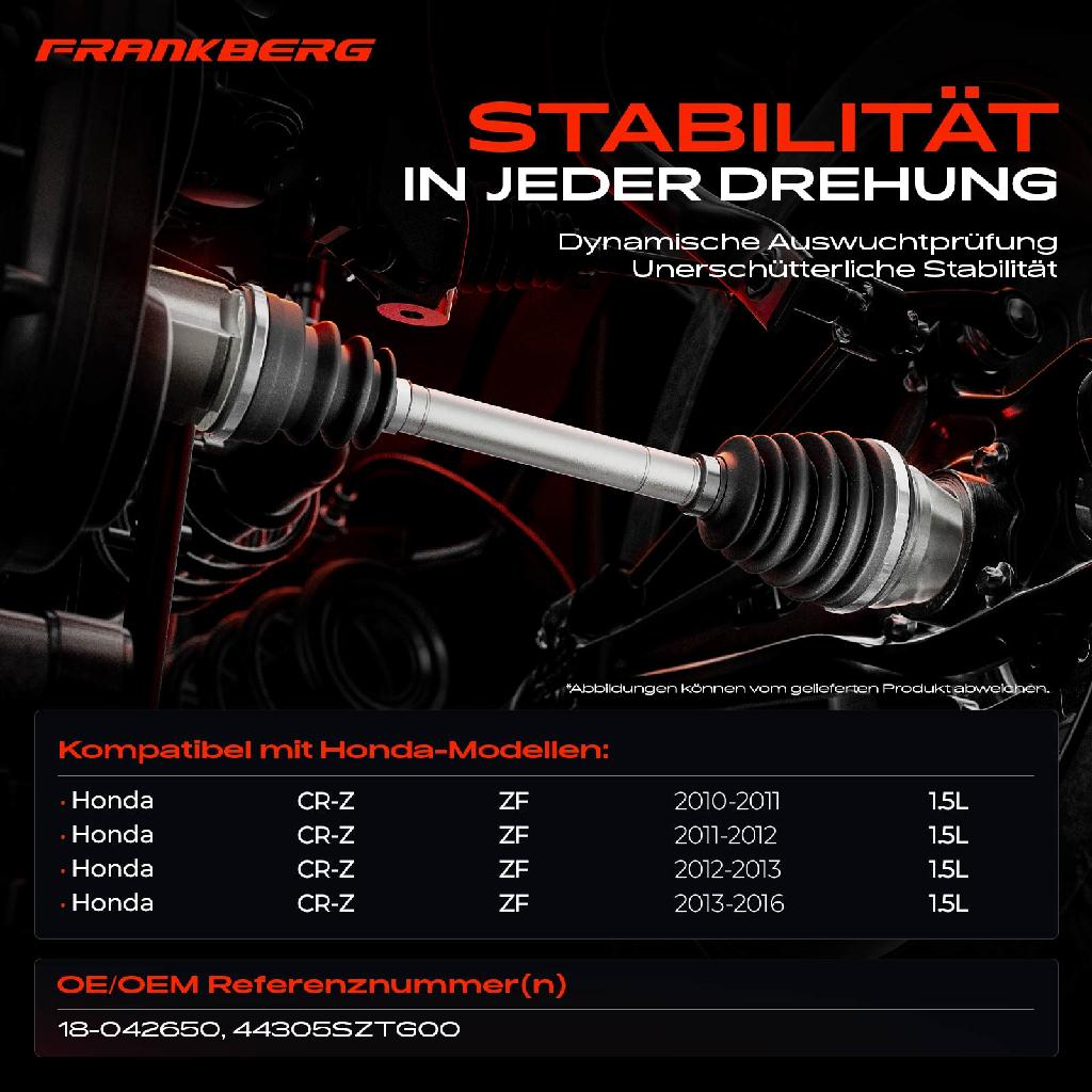 1x Antriebswelle Vorderachse Rechts für Honda CR-Z ZF 1.5L 2010-2016