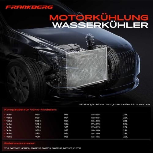 Frankberg 1x Kühler Wasserkühler Motorkühler für Volvo 960 S90 V90 2.5L 2.9L 1990-1998 Bild Frankberg 1x Kühler Wasserkühler Motorkühler für Volvo 960 S90 V90 2.5L 2.9L 1990-1998