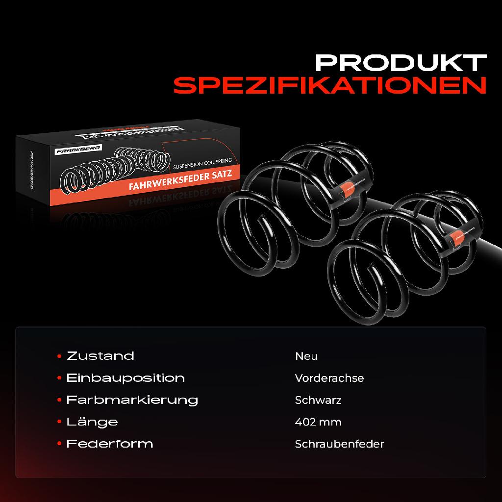 2x Fahrwerksfeder Vorderachse für BMW 7er E38 3.5L 3.9L 4.0L 4.4L 5.4L 1994-2001