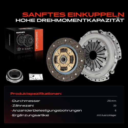 Frankberg 1x Kupplungssatz für Hyundai Accent IV Stufenheck Elantra i20 i30 Kombi iX20 Solaris KIA Ceed Cee'D Bild Frankberg 1x Kupplungssatz für Hyundai Accent IV Stufenheck Elantra i20 i30 Kombi iX20 Solaris KIA Ceed Cee'D